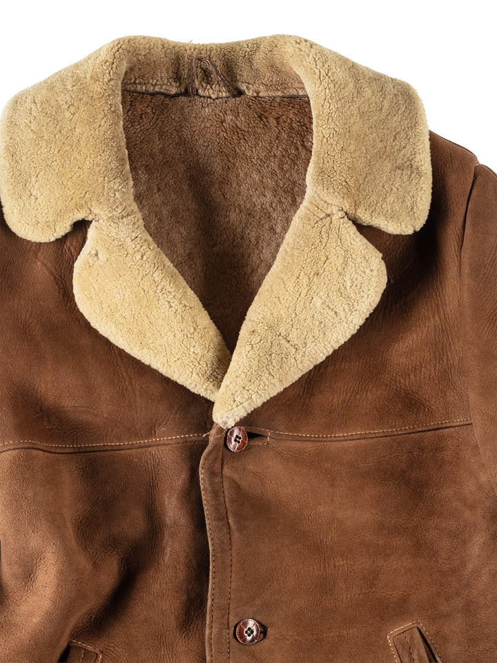 Vintage 70's Men Sheepskin Coat in BrownVN121