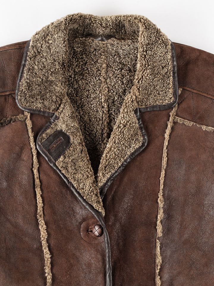 Vintage 70's Women Sheepskin Coat in BrownMN202