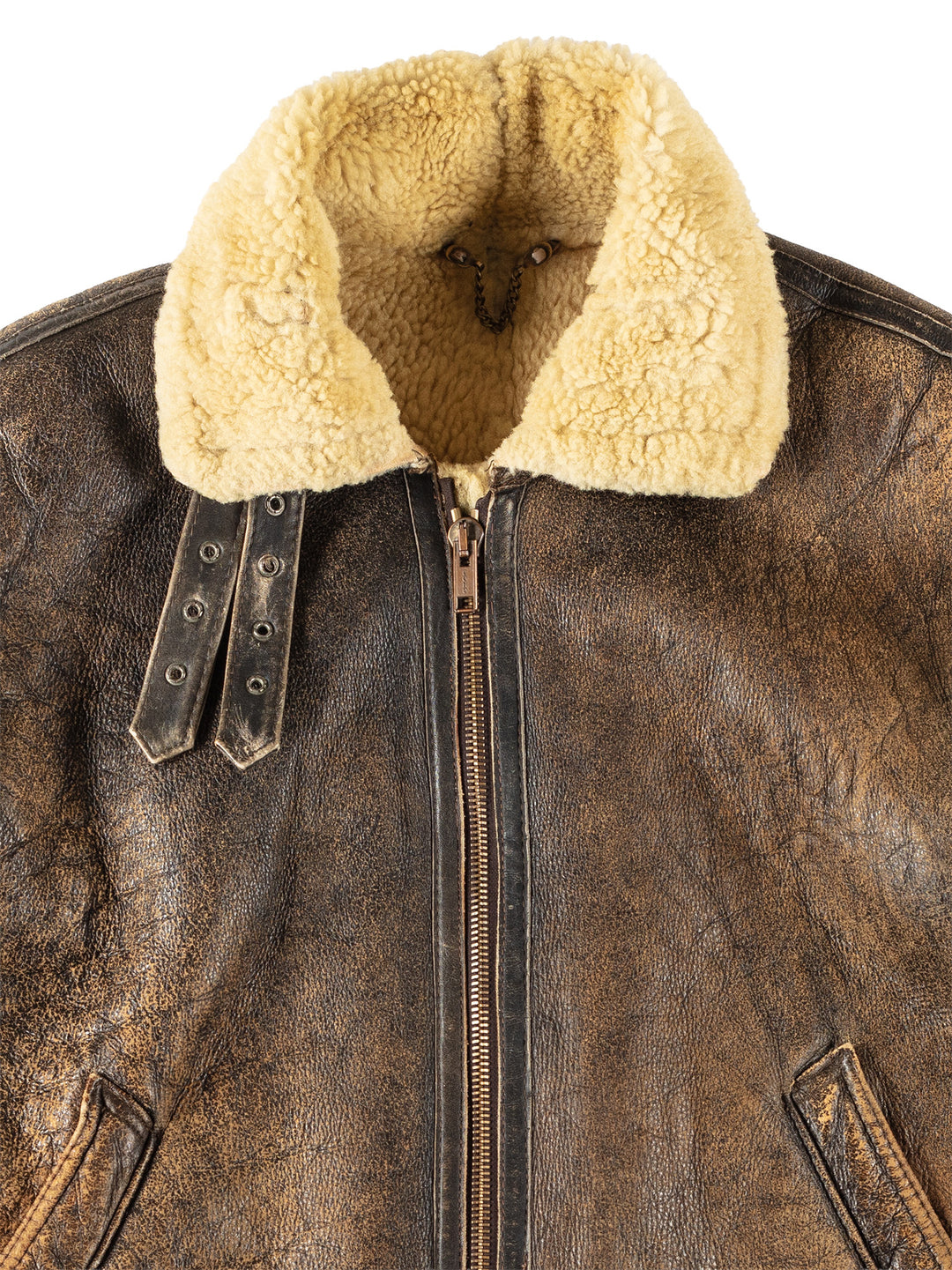 Vintage 80's Men Sheepskin Jacket in BrownVN103