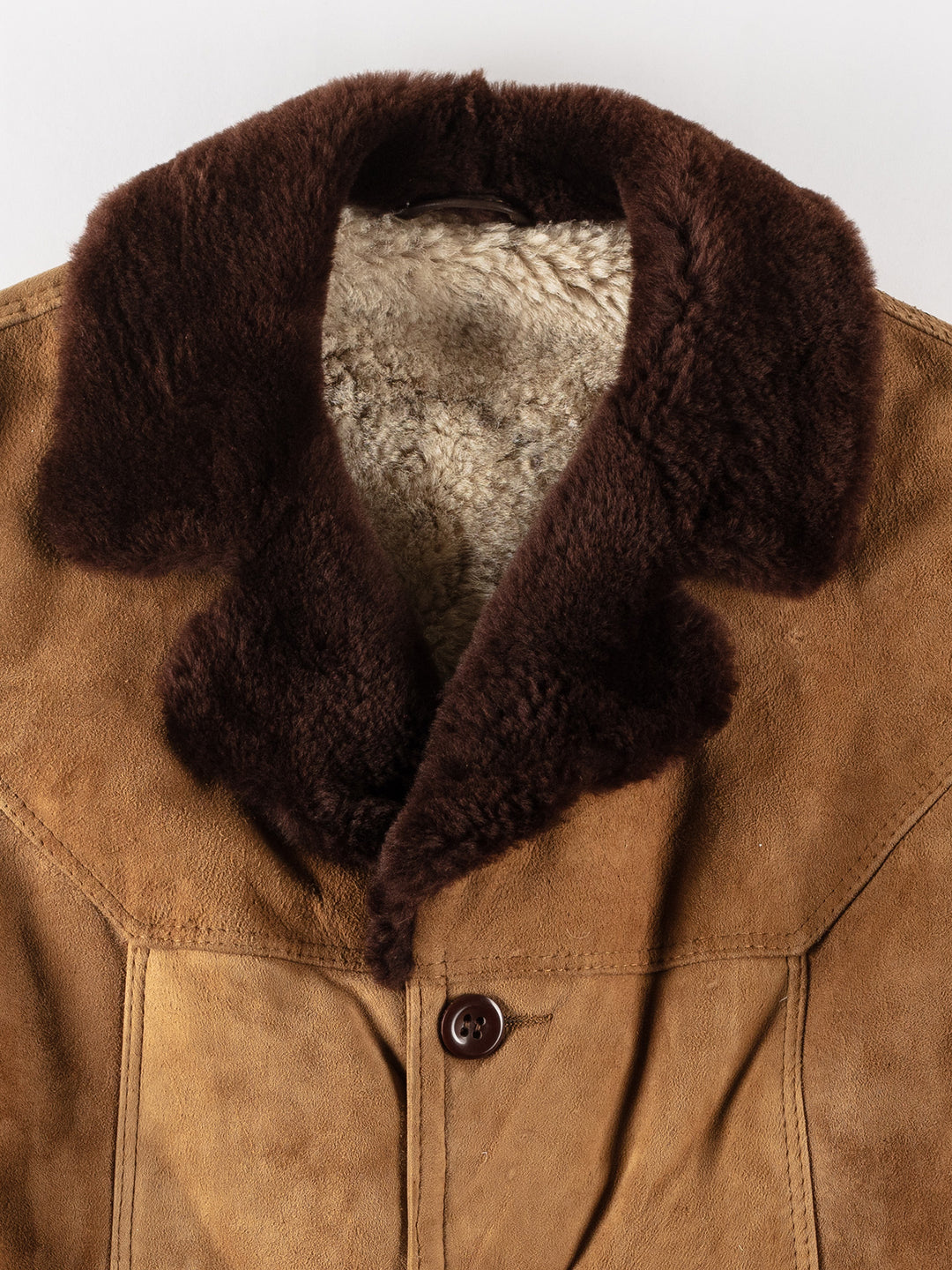 Vintage 70's Men Sheepskin Coat in BrownVN195