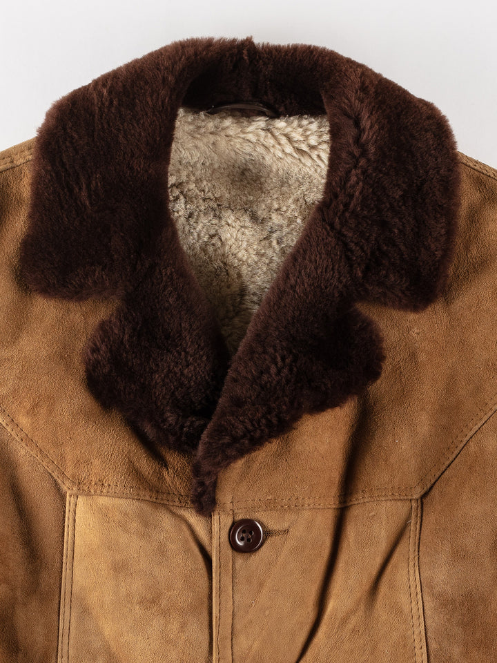 Vintage 70's Men Sheepskin Coat in BrownVN195