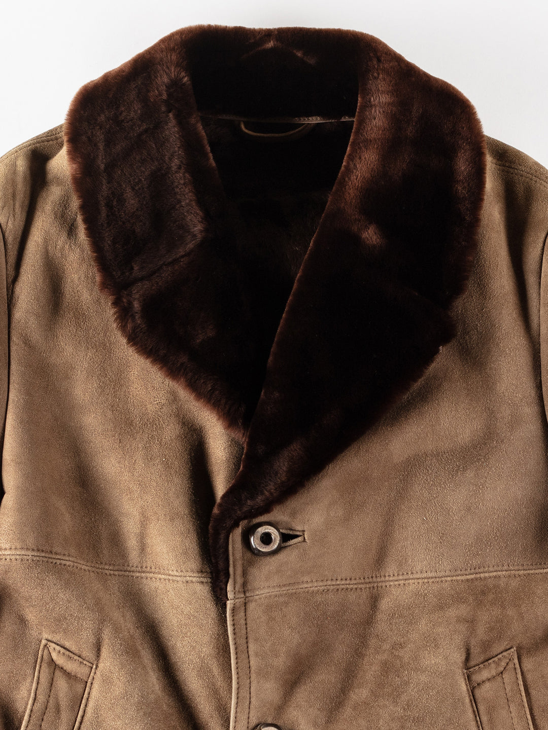 Vintage 80's Men Sheepskin Coat in BeigeVN136