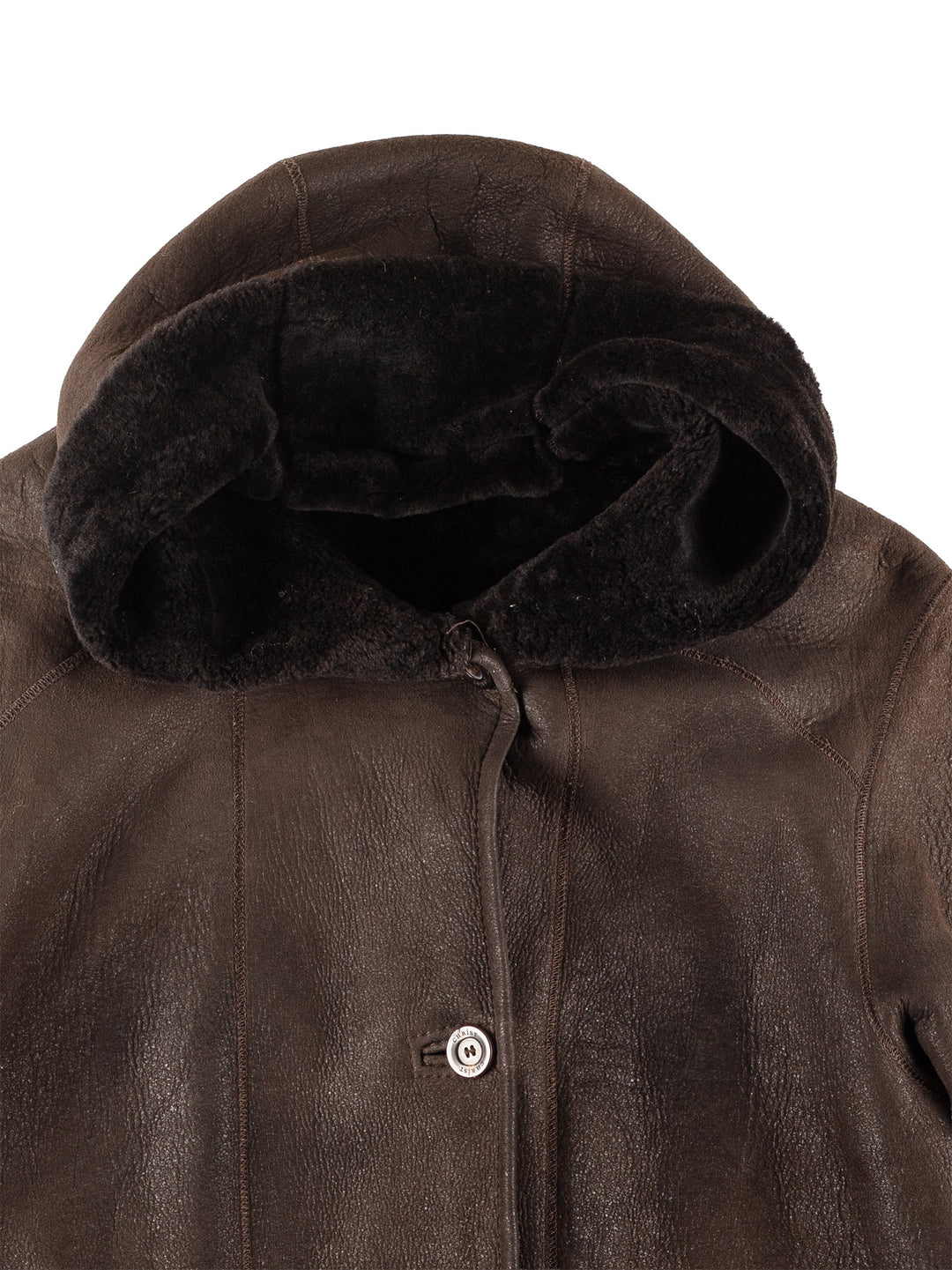 Vintage 80's Women Sheepskin Coat in Brown