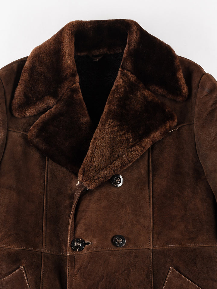 Vintage 70's Men Sheepskin Coat in BrownVN187