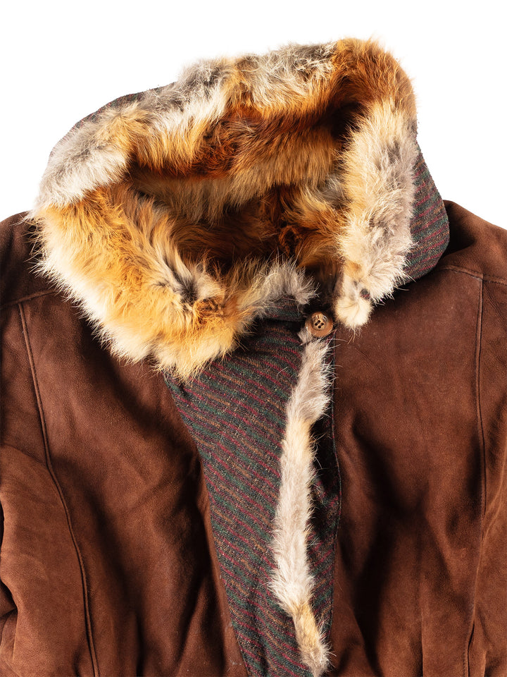 Vintage 70's Women Sheepskin Coat in Brown
