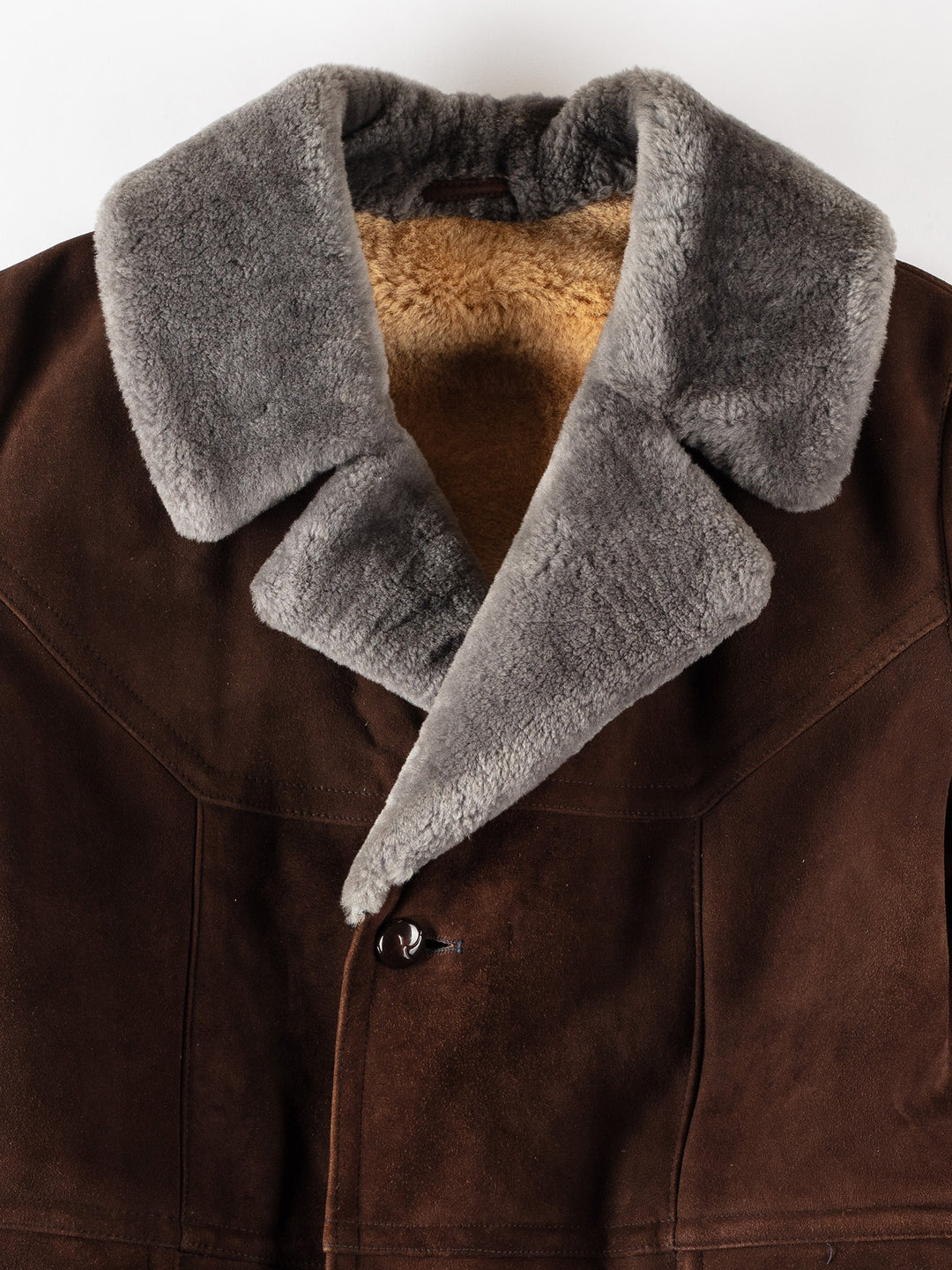 Vintage 70's Men Sheepskin Coat in BrownVN345