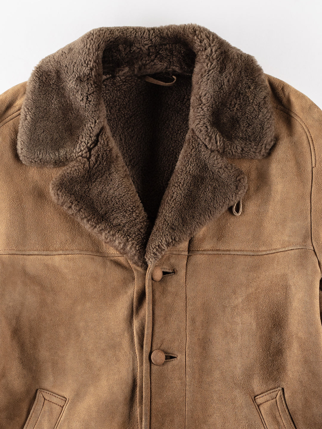 Vintage 80's Men Sheepskin Coat in BeigeVN176