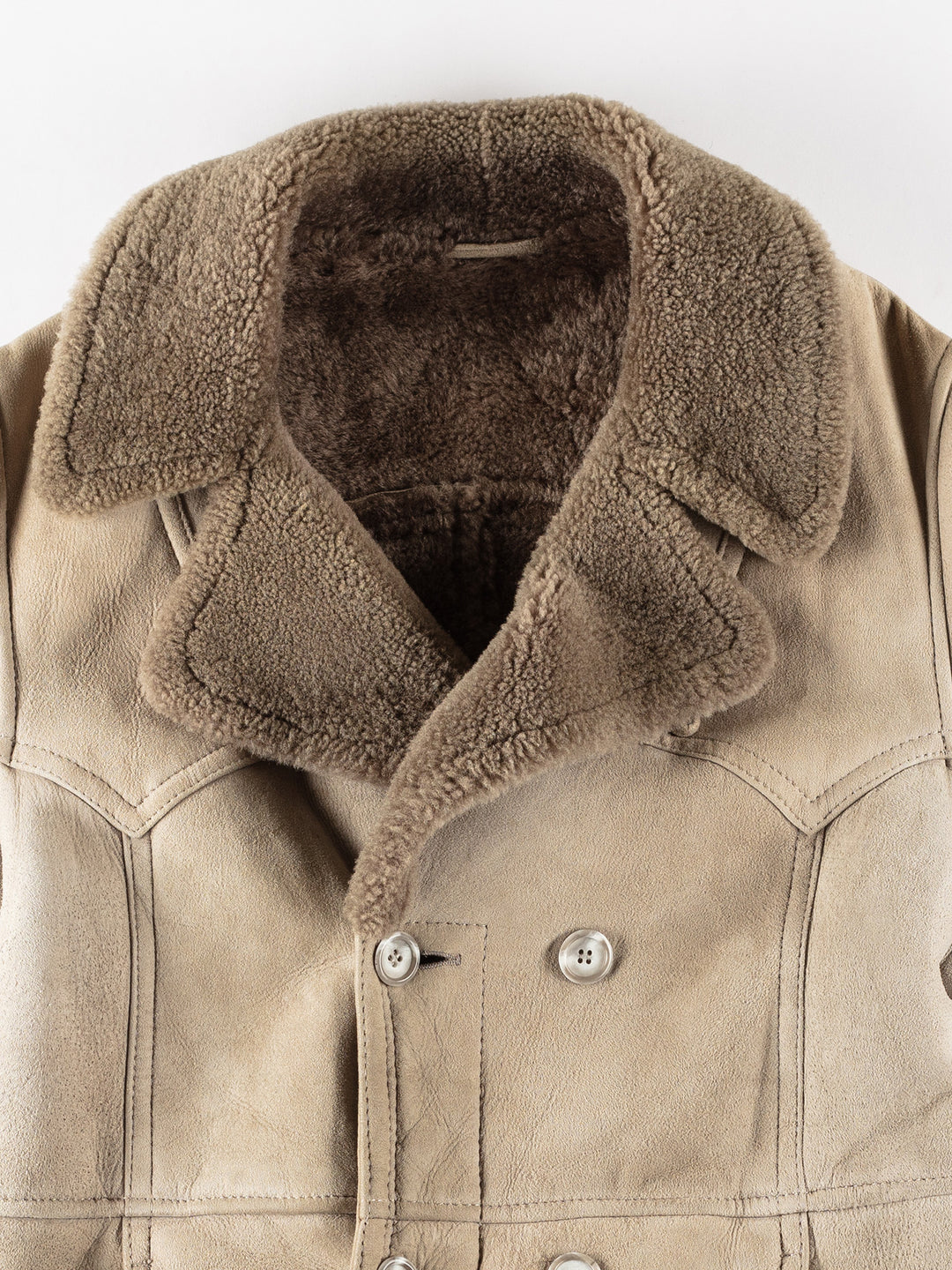Vintage 80's Men Sheepskin Coat in BeigeVN200
