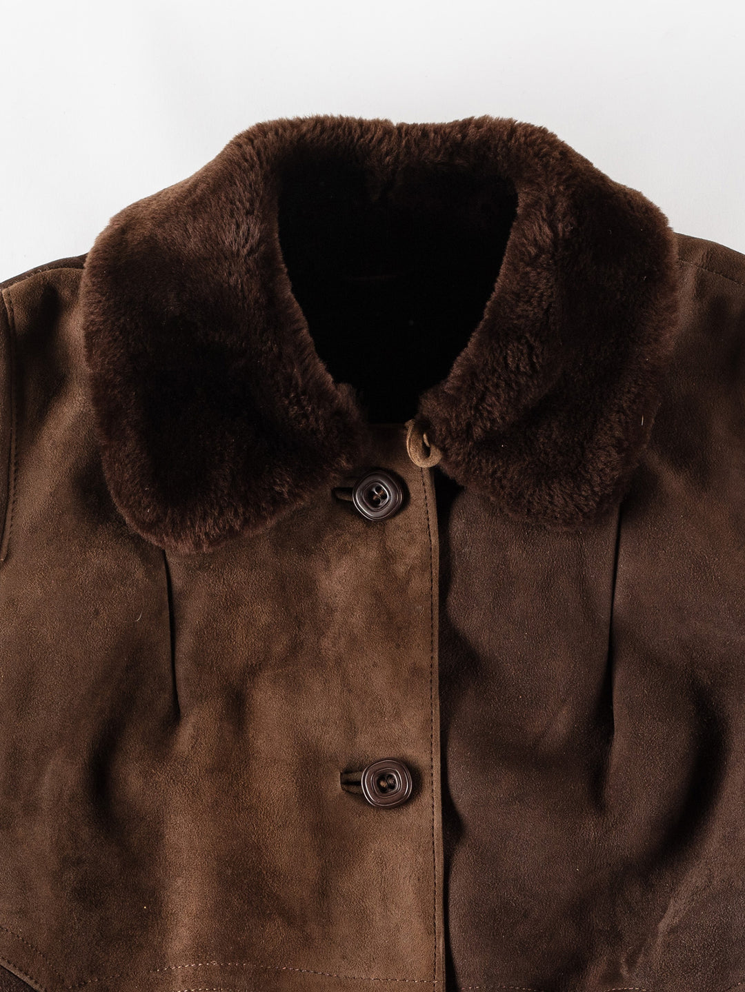 Vintage 80's Men Sheepskin Coat in BrownVN388