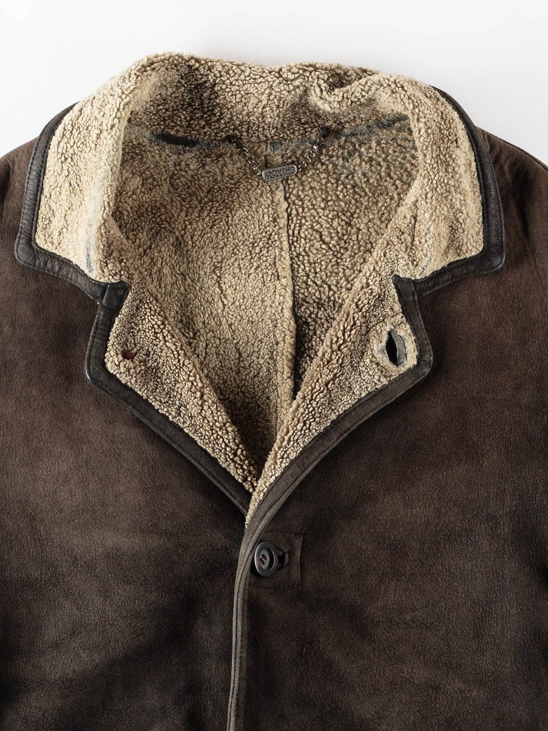 Vintage 90's Men Sheepskin Coat in BrownVN167