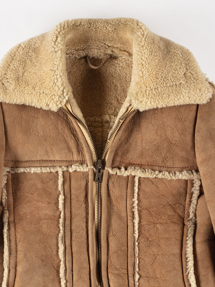 Vintage 70's Women Sheepskin Jacket in BeigeMN230