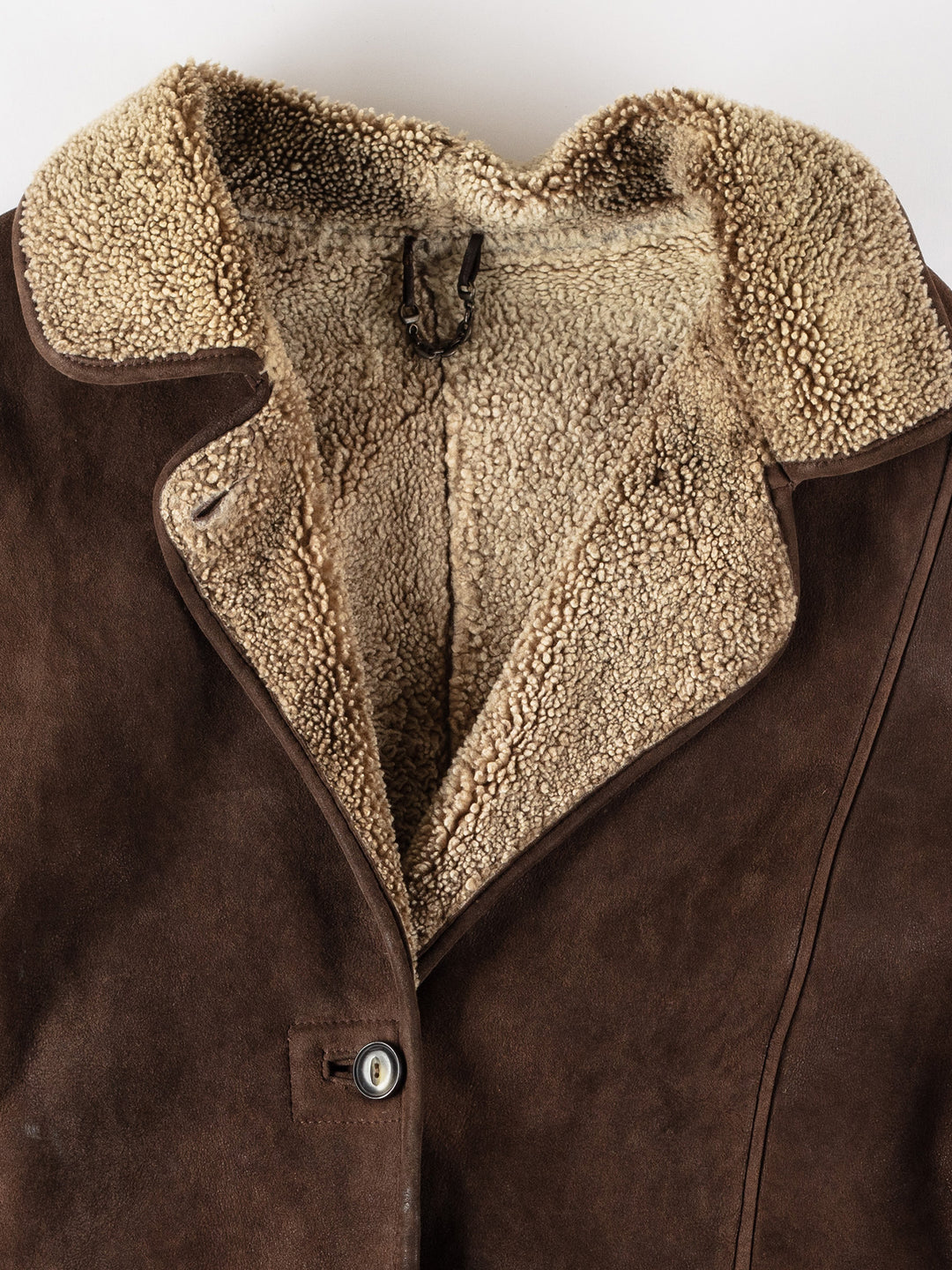 Vintage 80's Women Sheepskin Coat in BrownMN533