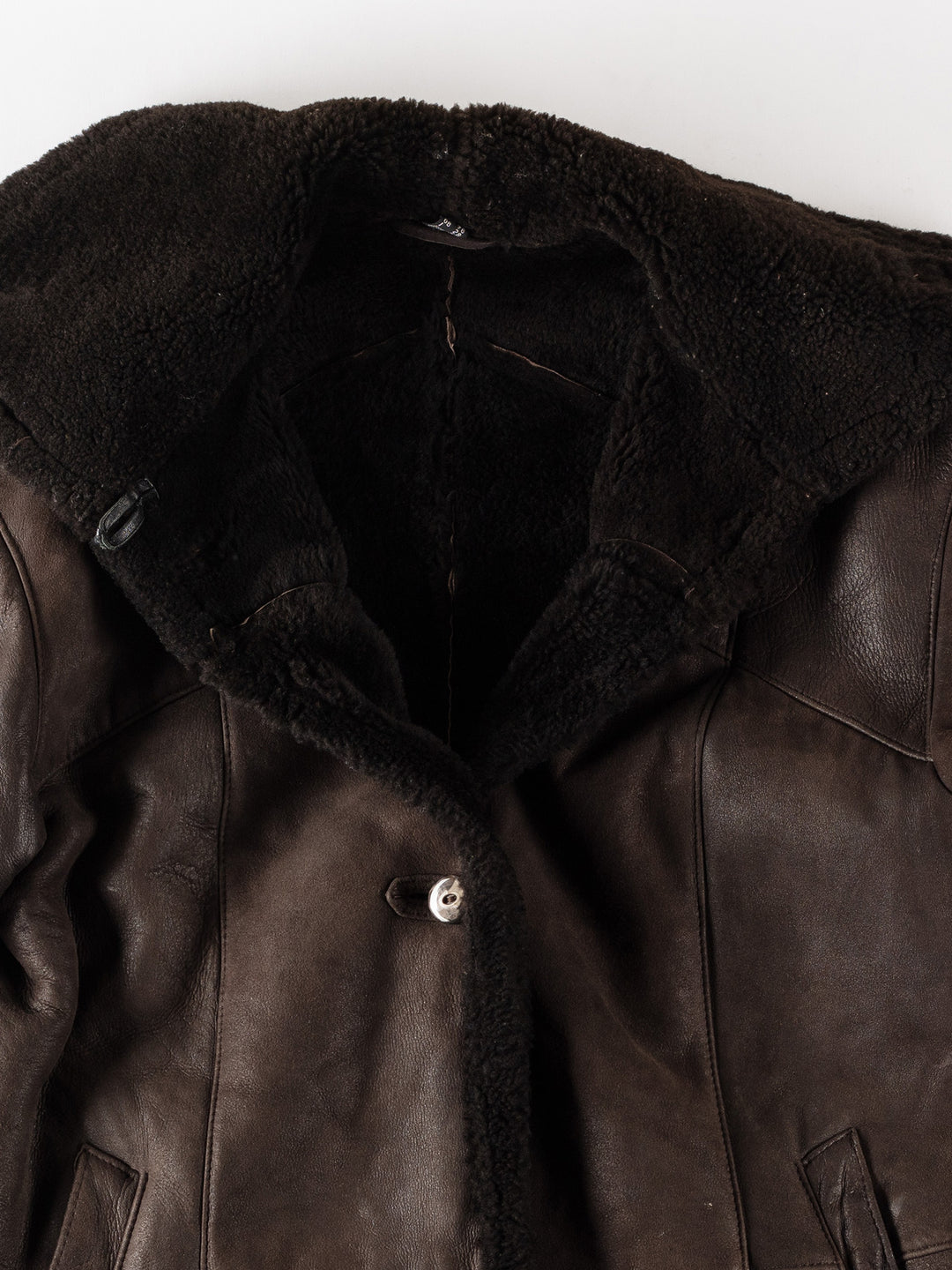 Vintage 80's Women Sheepskin Coat in BrownMN352