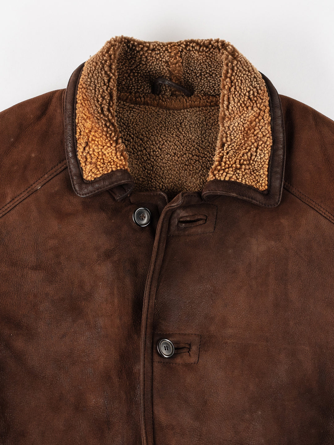 Vintage 80's Men Sheepskin Coat in BrownVN233