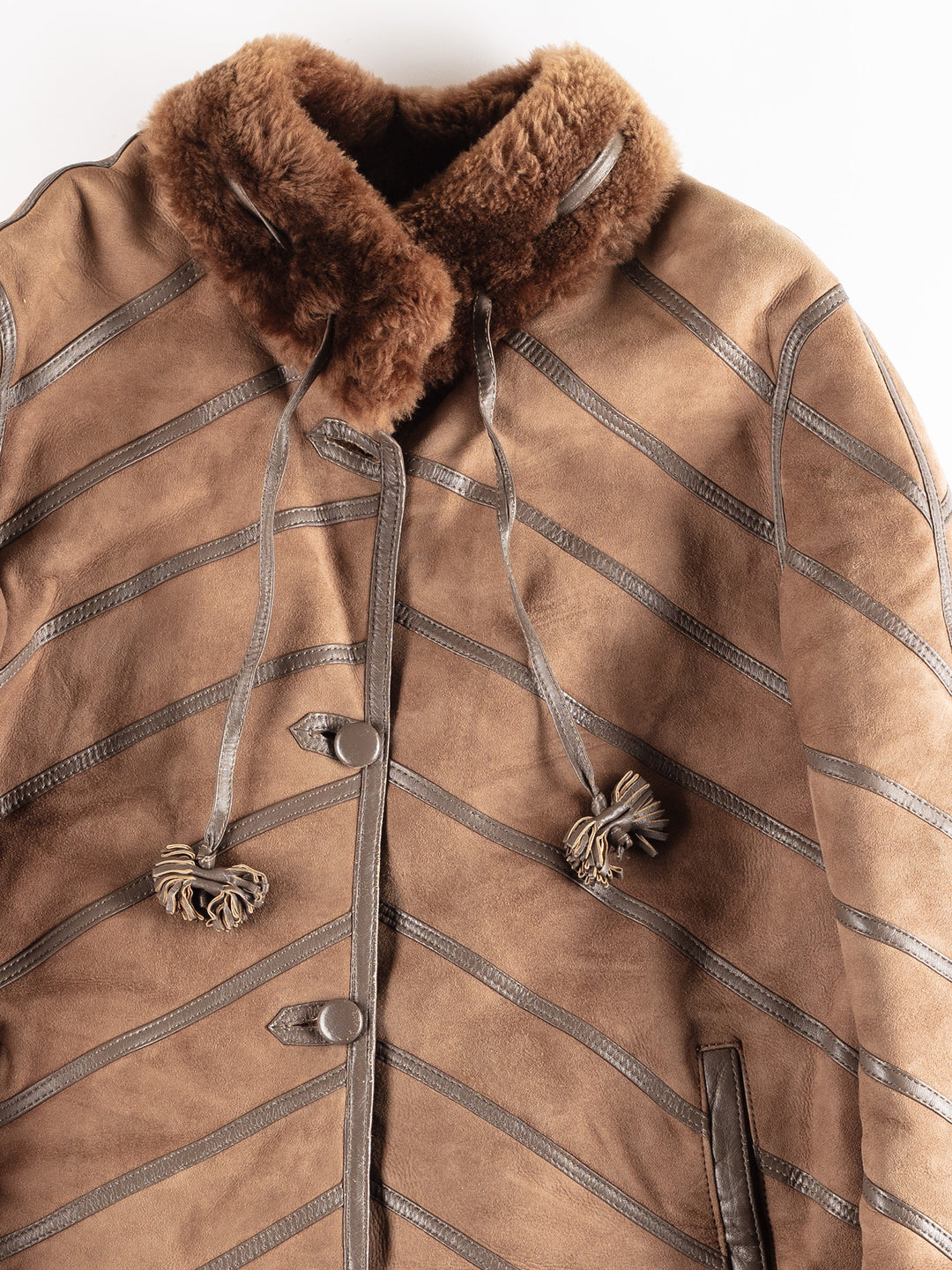 Vintage 00's Women Sheepskin Coat in Brown