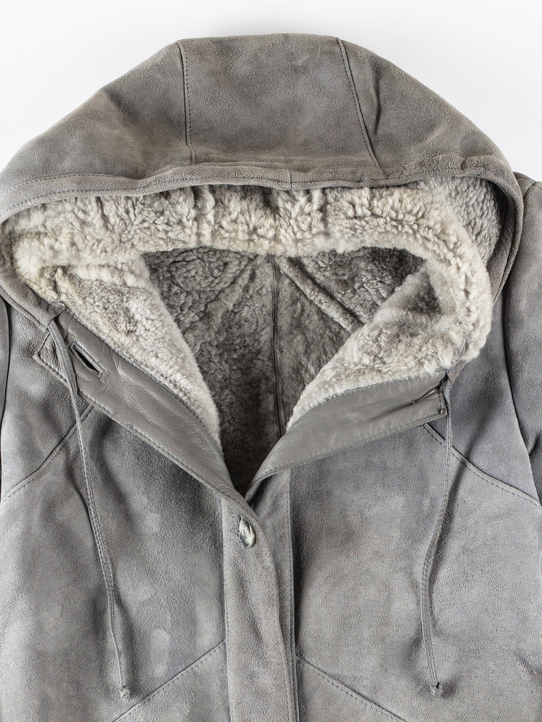 Vintage 90's Women Sheepskin Coat in GrayMN186