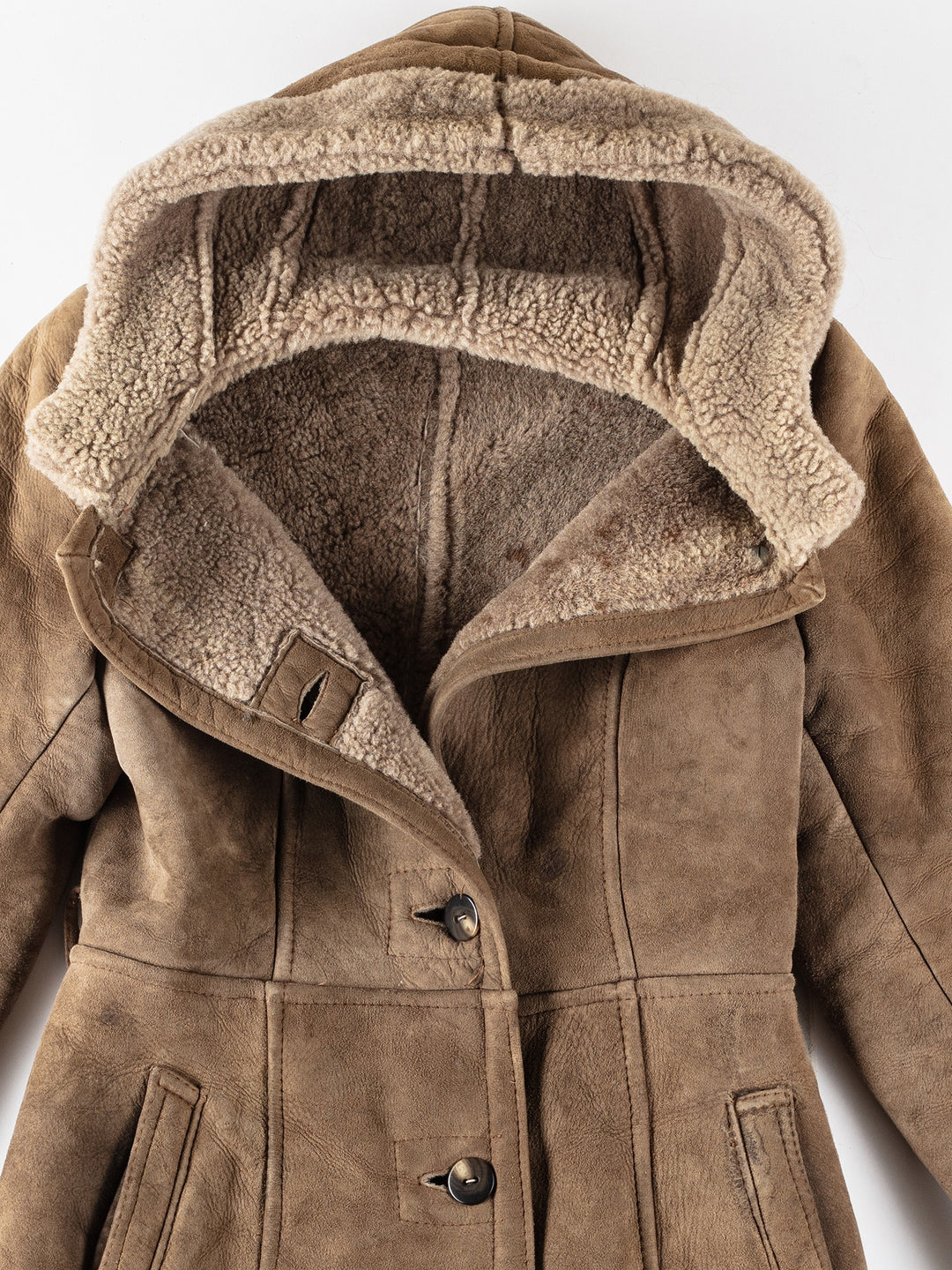Vintage 70's Women Sheepskin Coat in BeigeMN137