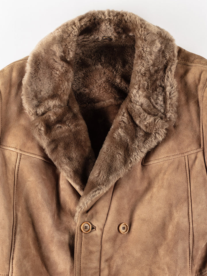 Vintage 80's Men Sheepskin Coat in BeigeVN113