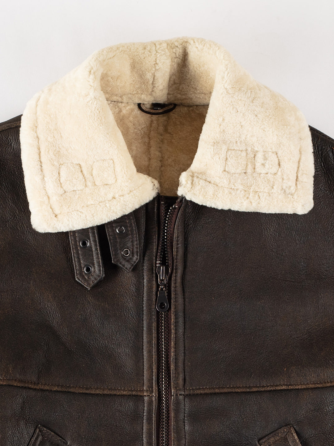 Vintage 80's Men Sheepskin Jacket in BrownVN354