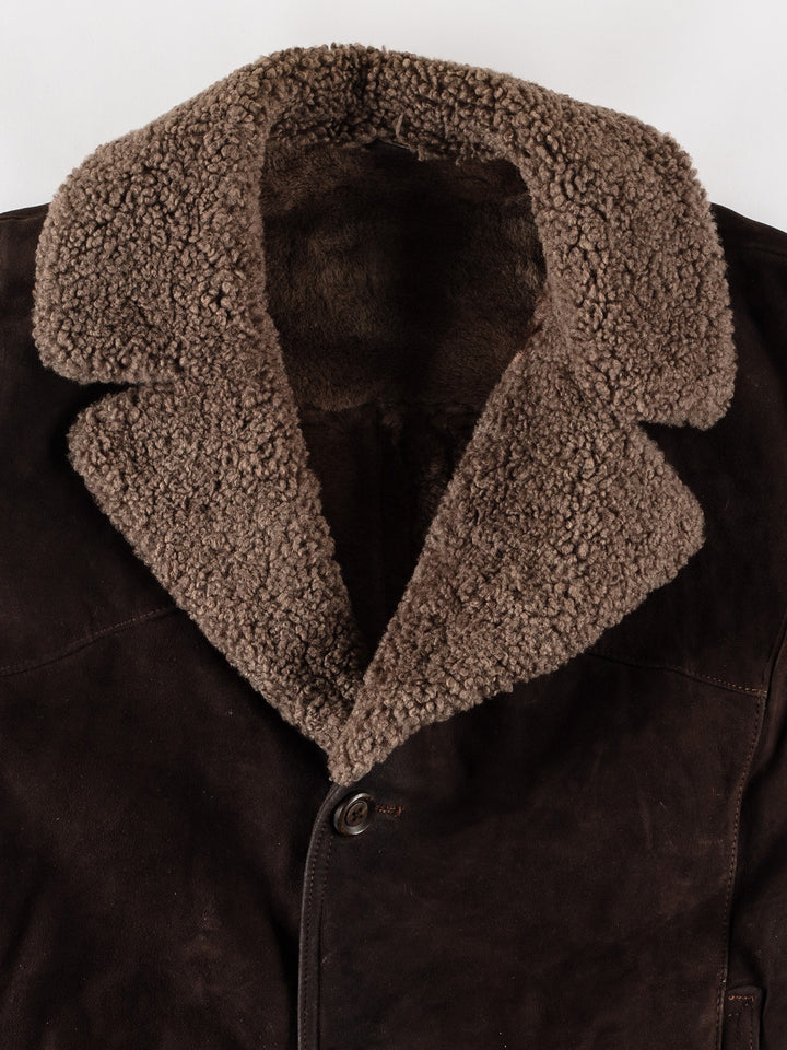 Vintage 70's Men Sheepskin Coat in BrownVN610