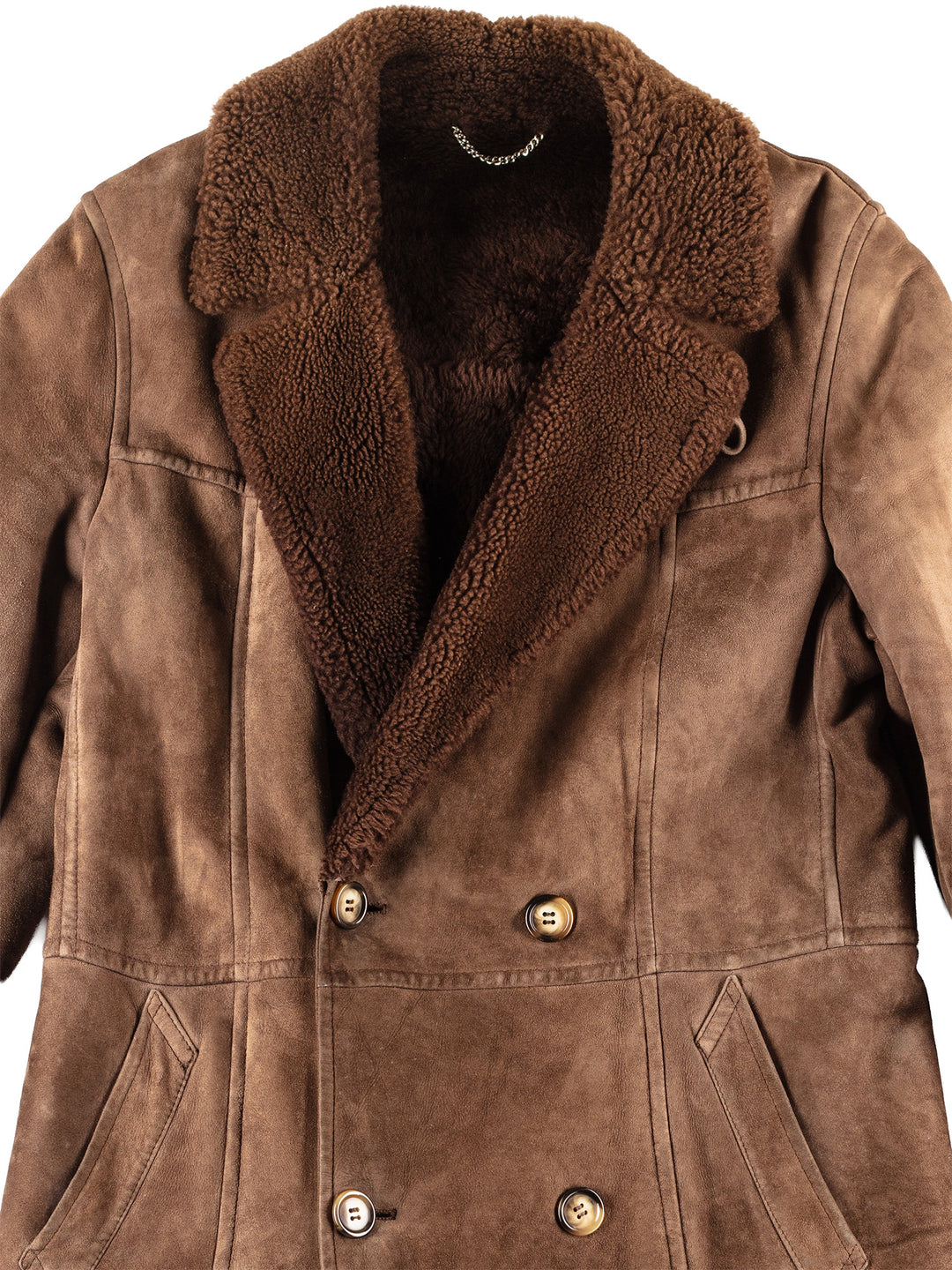 Vintage 70's Men Sheepskin Coat in BrownVN099