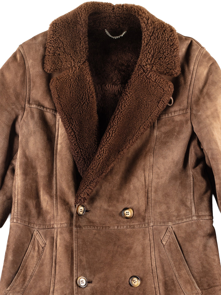 Vintage 70's Men Sheepskin Coat in BrownVN099