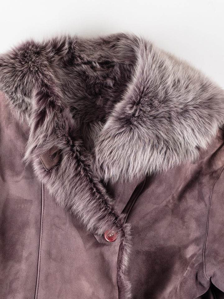 Vintage 70's Women Fur Coat in PurpleMN142