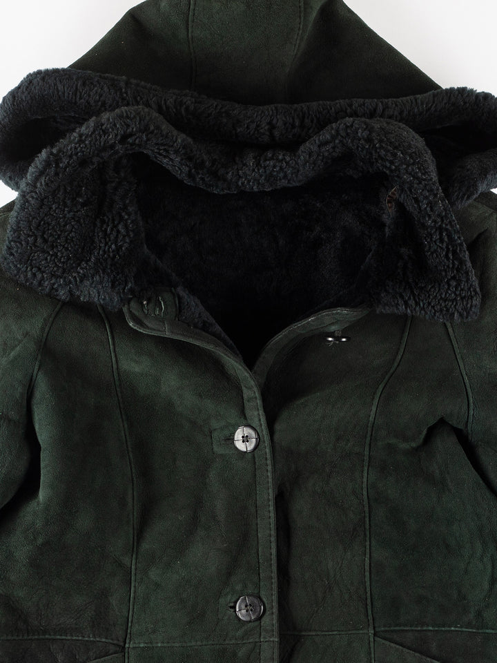 Vintage 90's Men Sheepskin Coat in GreenMN188