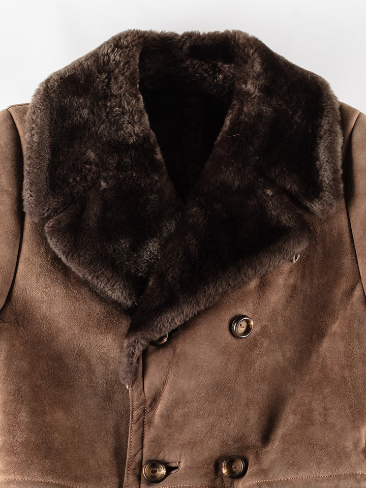 Vintage 70's Men Sheepskin Coat in BrownVN391