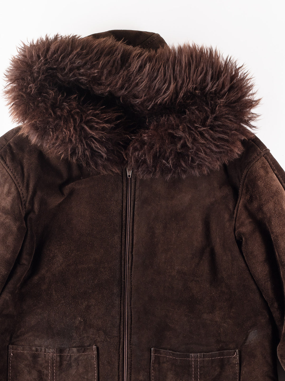 Vintage 00's Women Faux Sheepskin Jacket in Brown