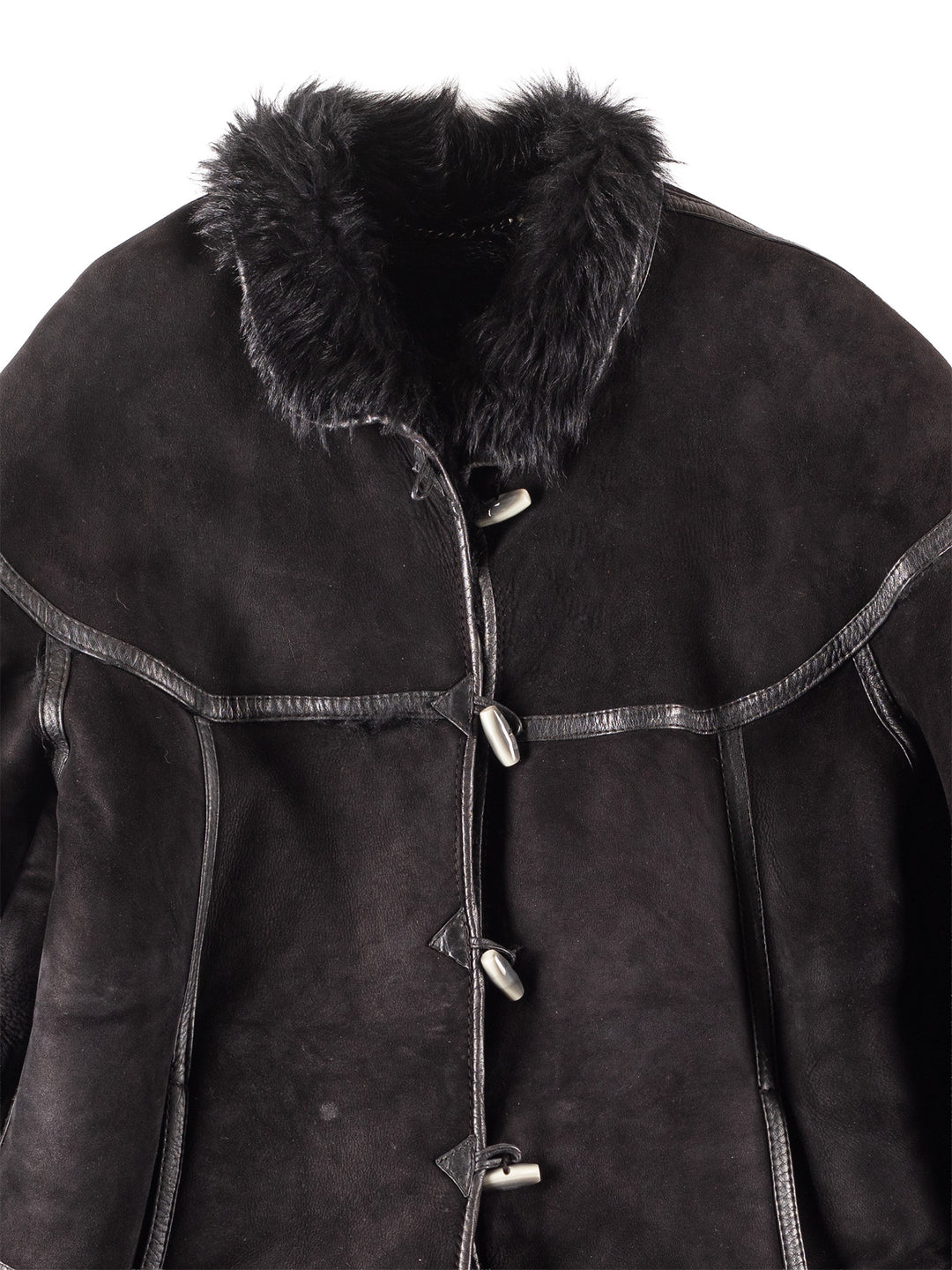 Vintage 00's Women Sheepskin Coat in Black