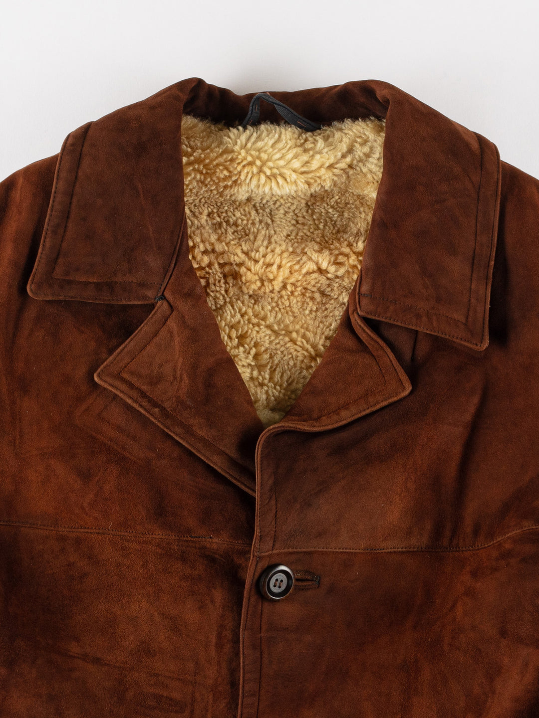 Vintage 80's Men Sheepskin Coat in BrownVN496