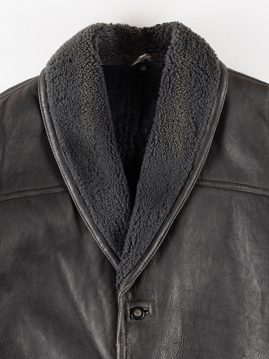 Vintage 80's Men Sheepskin Coat in BlackVN210