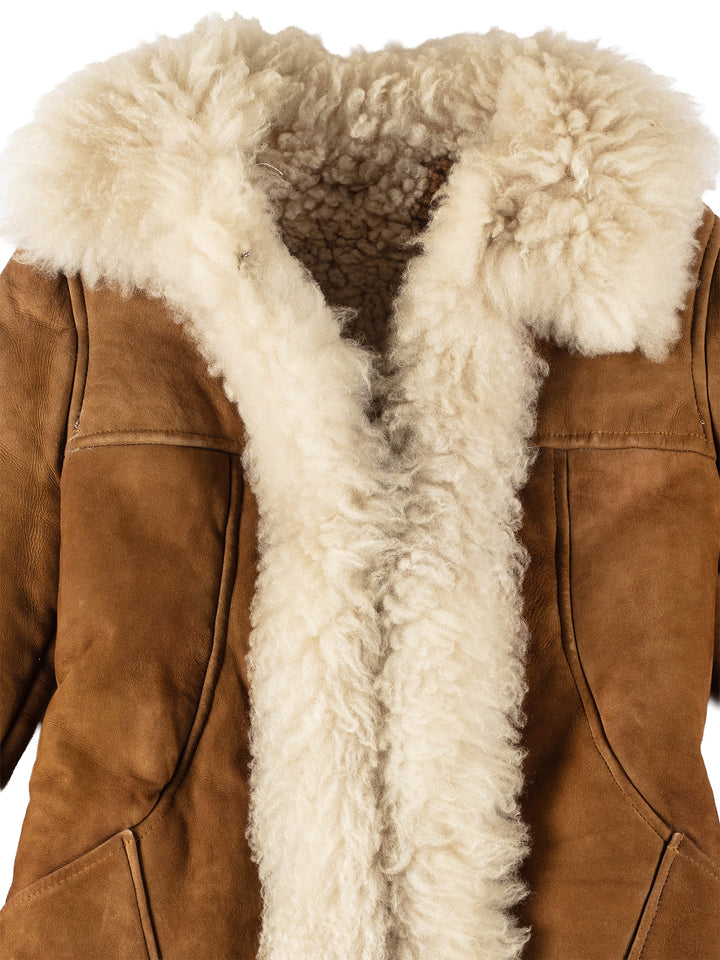 Vintage 70's Women Sheepskin Coat in BrownMN228