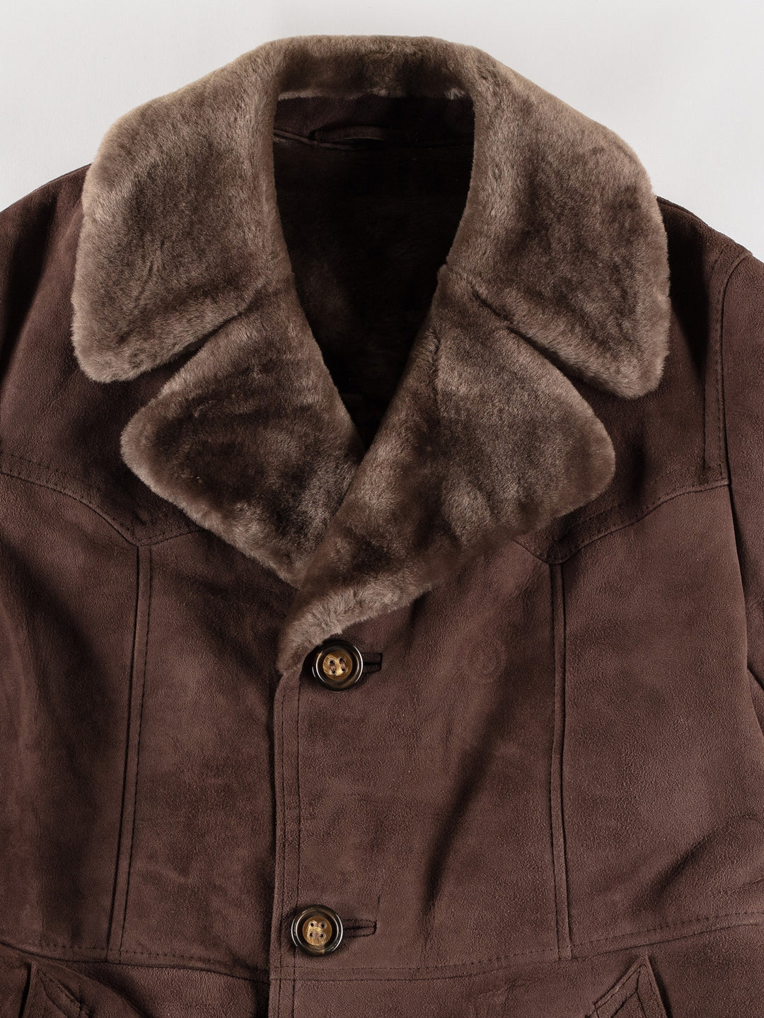 Vintage 70's Men Sheepskin Coat in BrownVN628