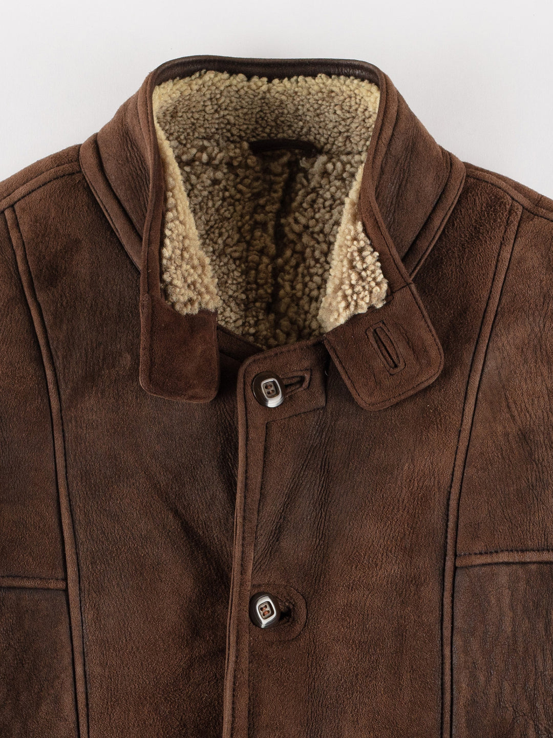 Vintage 80's Men Sheepskin Coat in BrownVN487