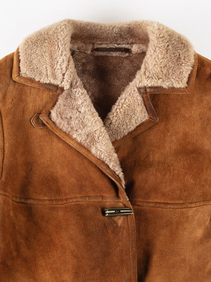Vintage 70's Women Sheepskin Coat in BrownMN200