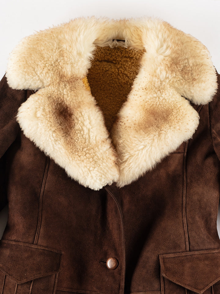 Vintage 70's Women Sheepskin Coat in BrownMN265