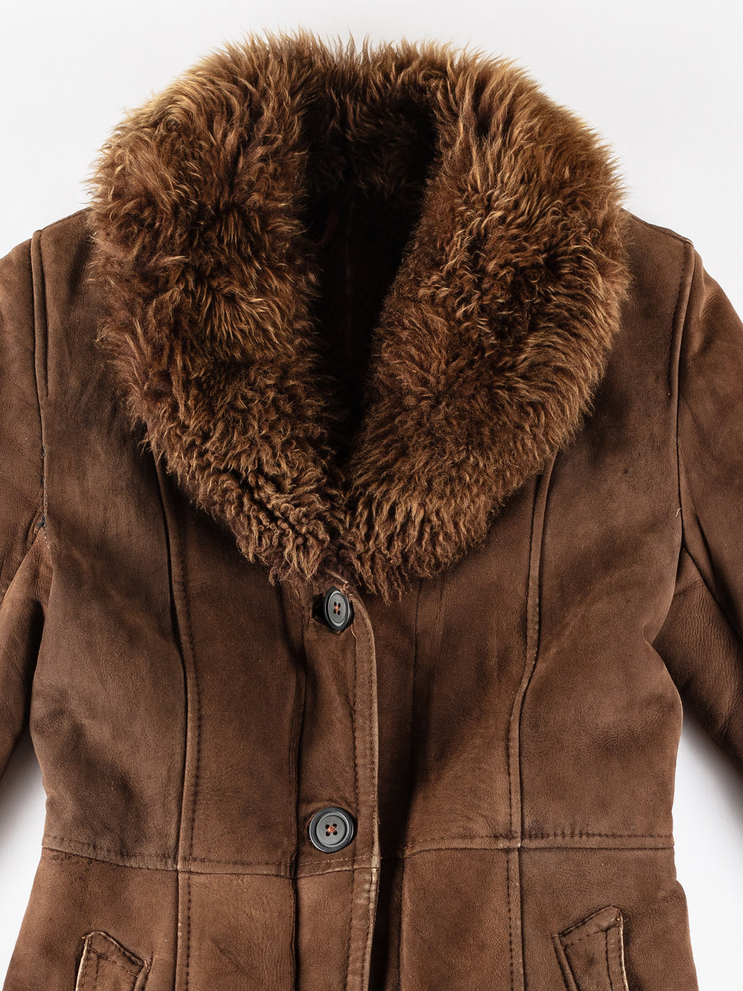 Vintage 70's Women Sheepskin Coat in BrownMN185