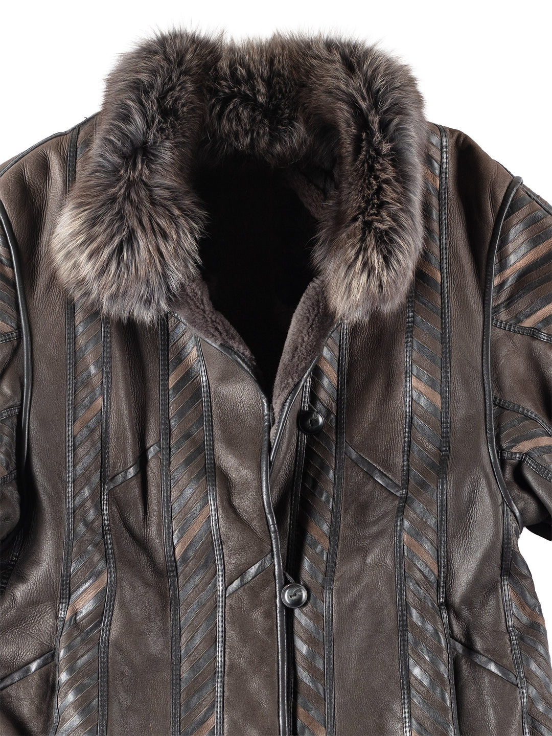 Vintage 90's Women Sheepskin Coat in Brown
