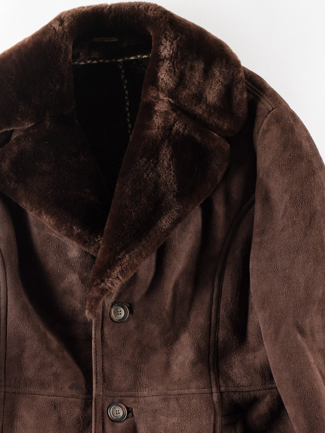 Vintage 80's Men Sheepskin Coat in Brown
