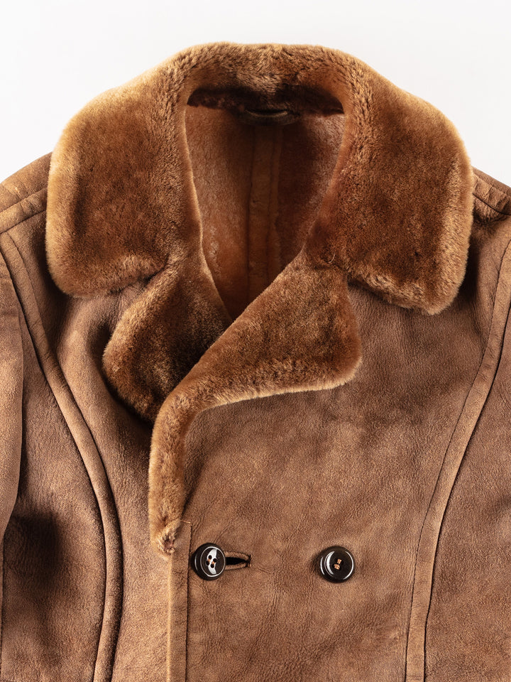 Vintage 70's Men Sheepskin Coat in BrownVN253