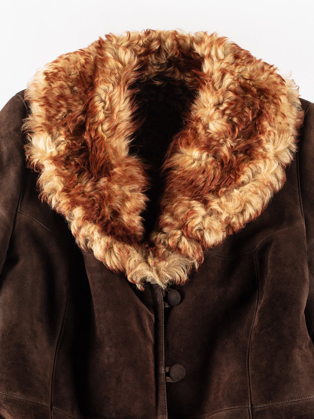 Vintage 80's Women Sheepskin Coat in BrownMN249