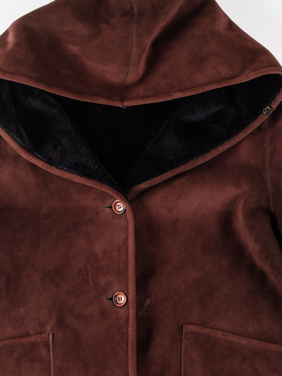Vintage 90's Women Faux Sheepskin Coat in BrownMN158