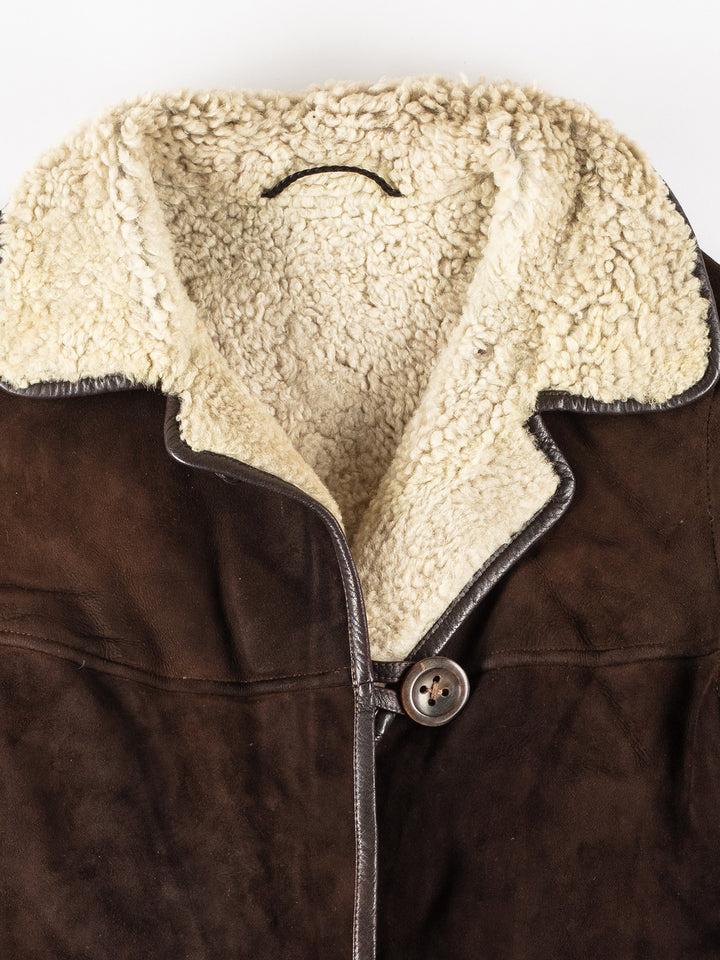 Vintage 70's Women Sheepskin Coat in BrownMN195