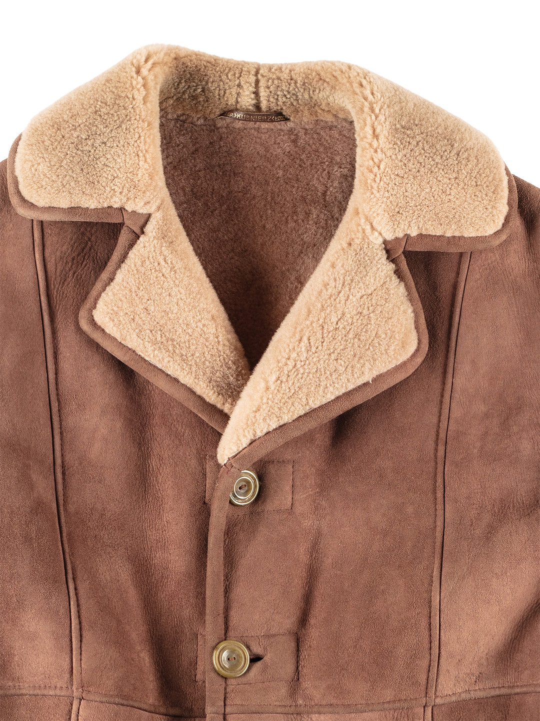 Vintage 80's Men Sheepskin Coat in Brown