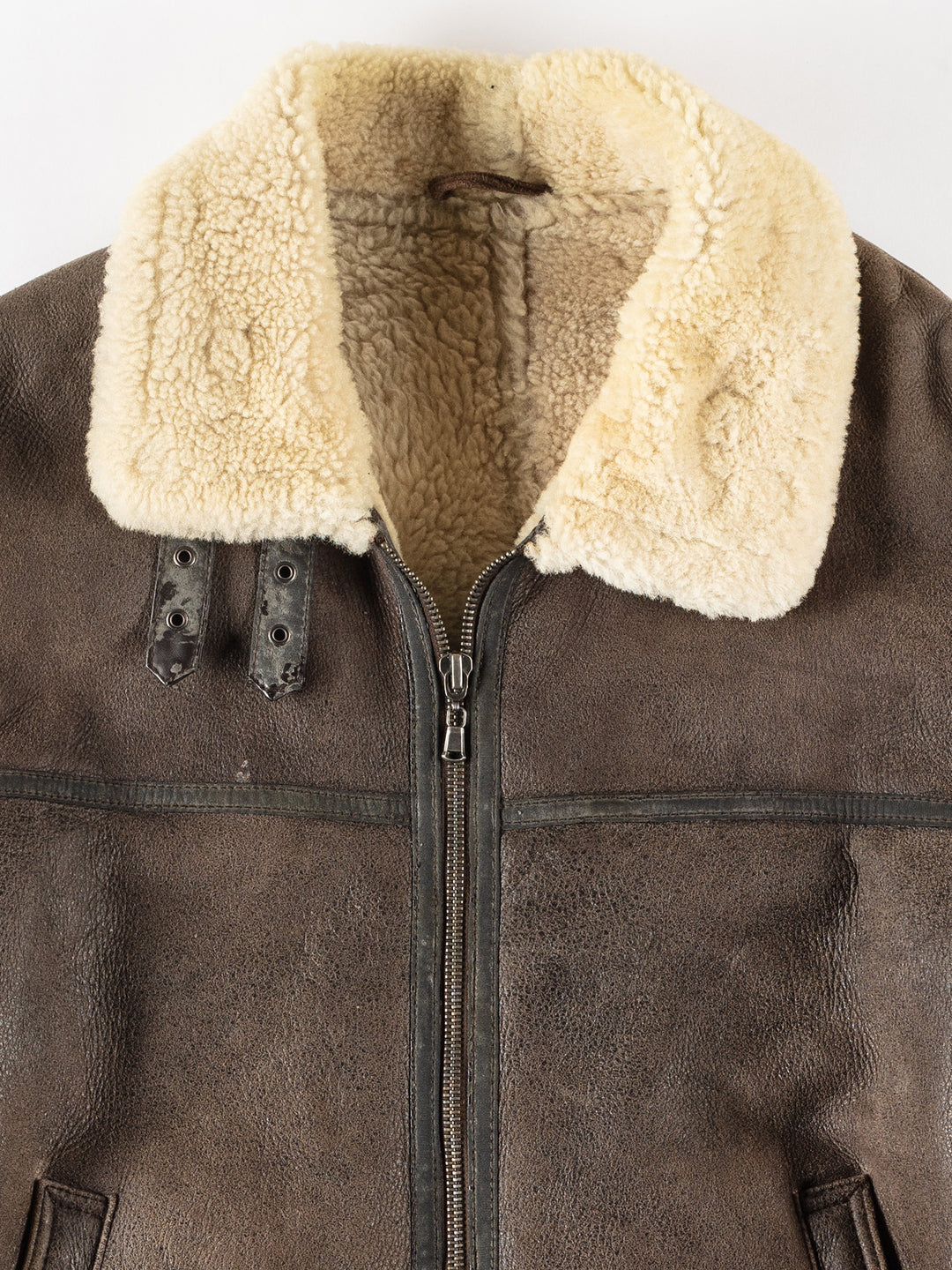 Vintage 80's Men Sheepskin Jacket in BrownVN257