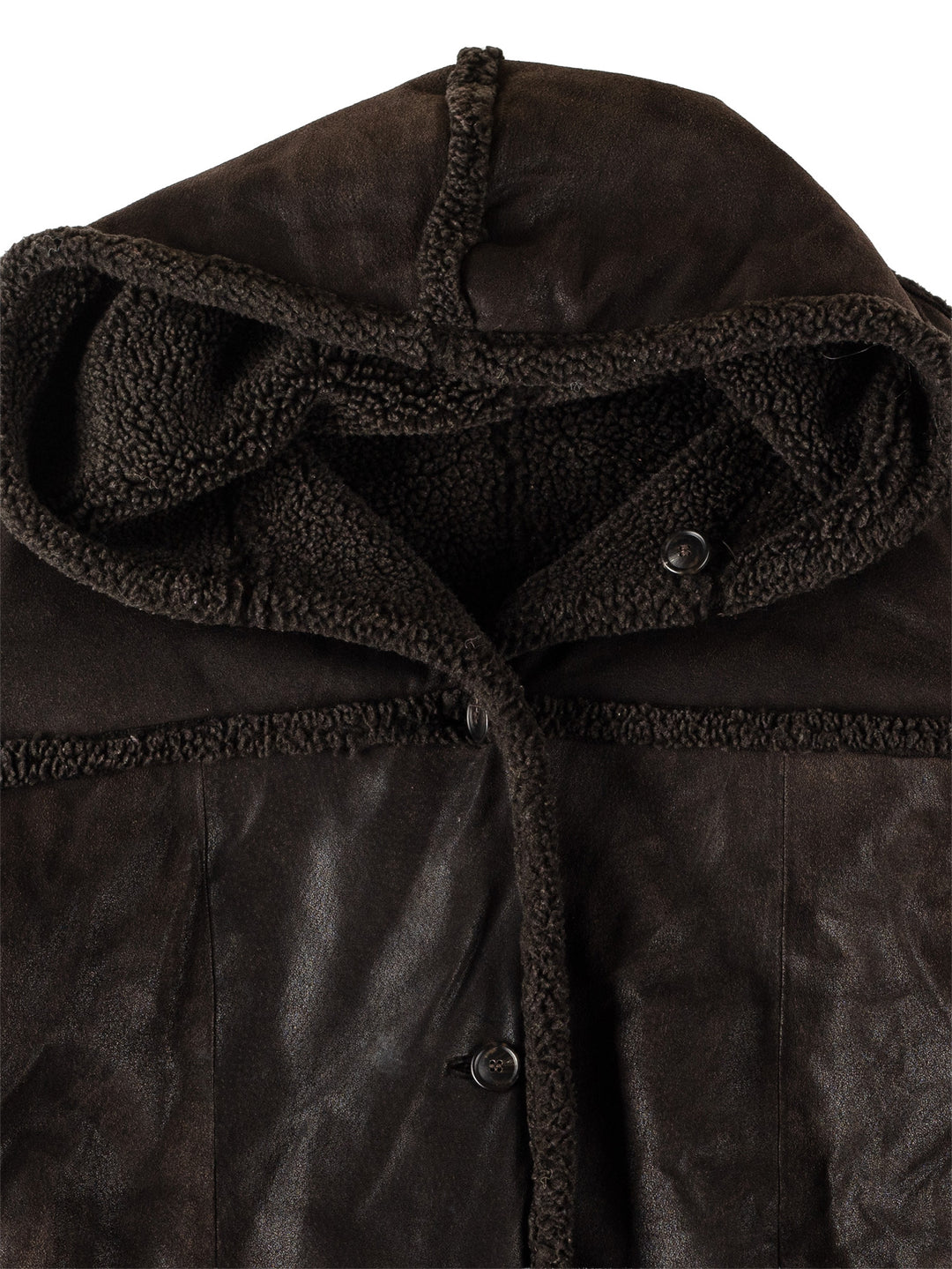 Vintage 80's Women Faux Sheepskin Coat in BlackMN515