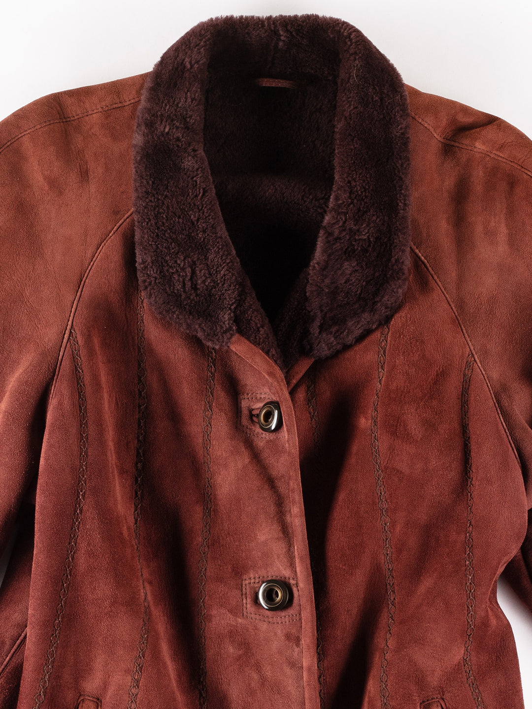 Vintage 90's Women Sheepskin Coat in RedMN215
