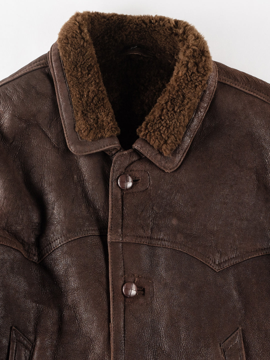Vintage 90's Men Sheepskin Coat in BrownVN183